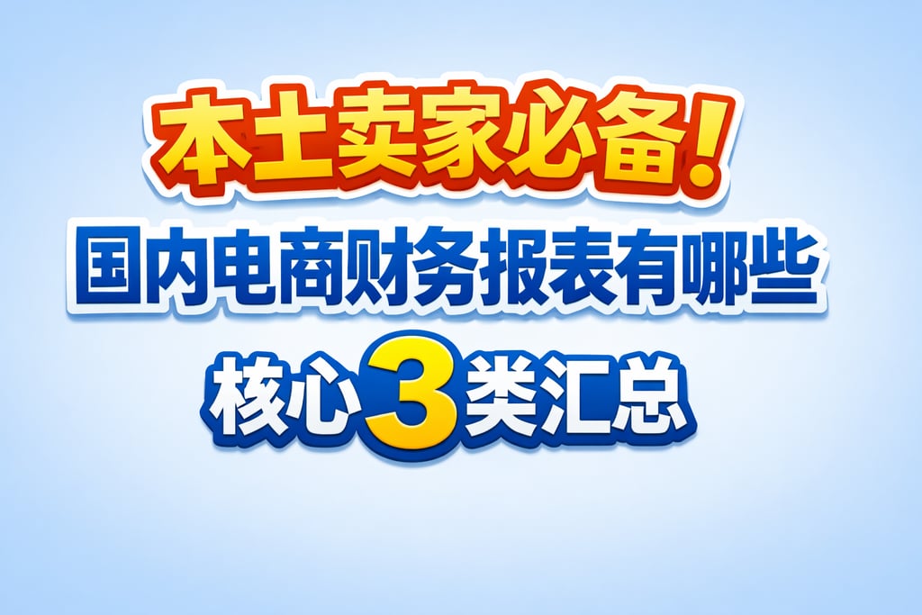 本土卖家必备！国内电商财务报表有哪些，核心 3 类汇总